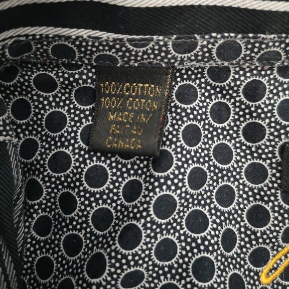 Jack Lipson Signature Men's Size Large Black & Grey Stripe Dress Shirt - Picture 6 of 11